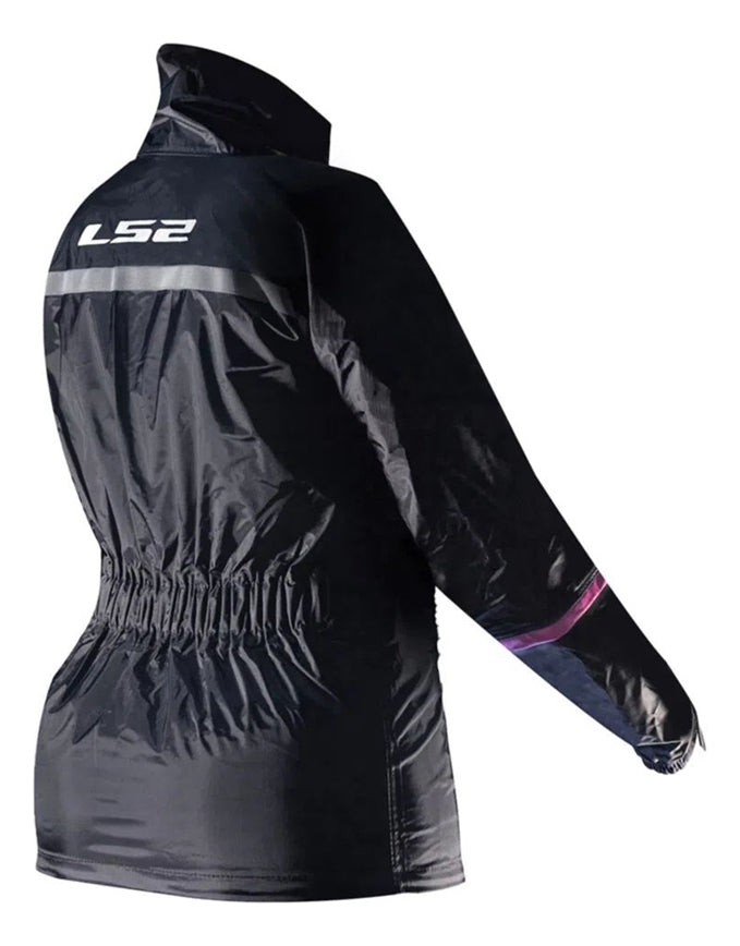 Capa De Chuva Ls2 Fluxus Evo Lady Preto Rosa Feminina