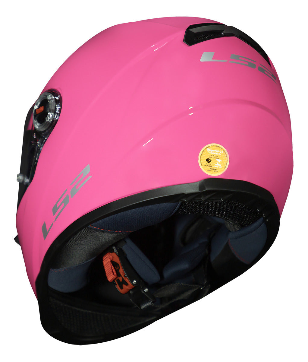 Capacete Fechado Ls2 Classic Ff358 Monocolor Pink Rosa
