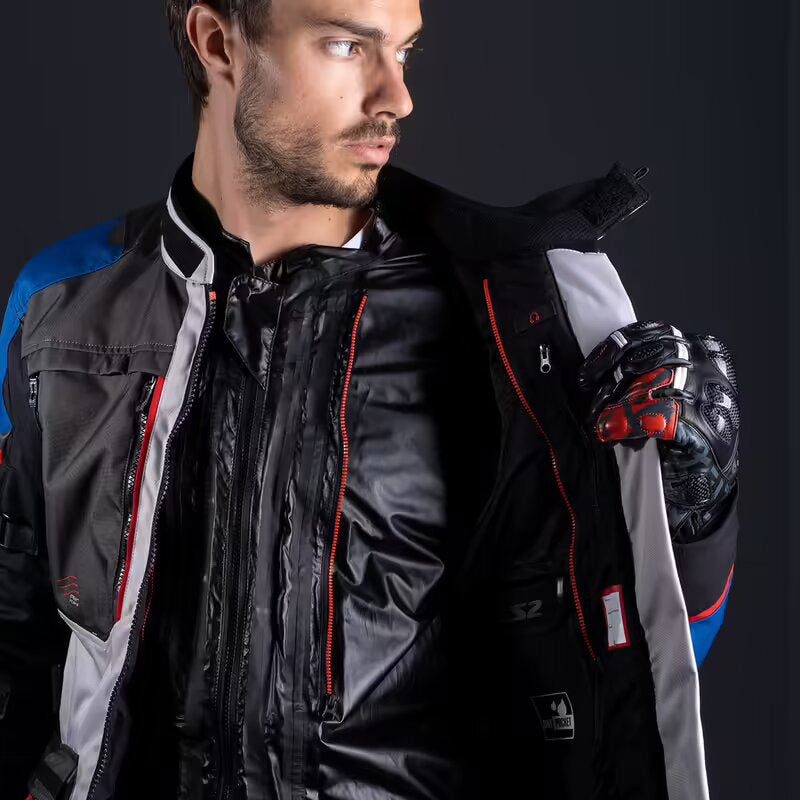 Jaqueta Ls2 Norway Azul Preto Cinza Vermelho