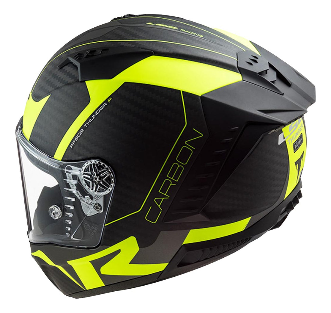 Capacete Ls2 Ff805 Thunder Carbon Racing 1 Preto Amarelo