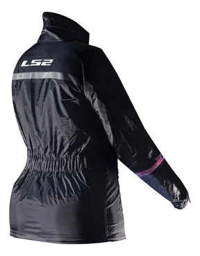 Capa De Chuva Ls2 Fluxus Evo Lady Preto Rosa Feminina