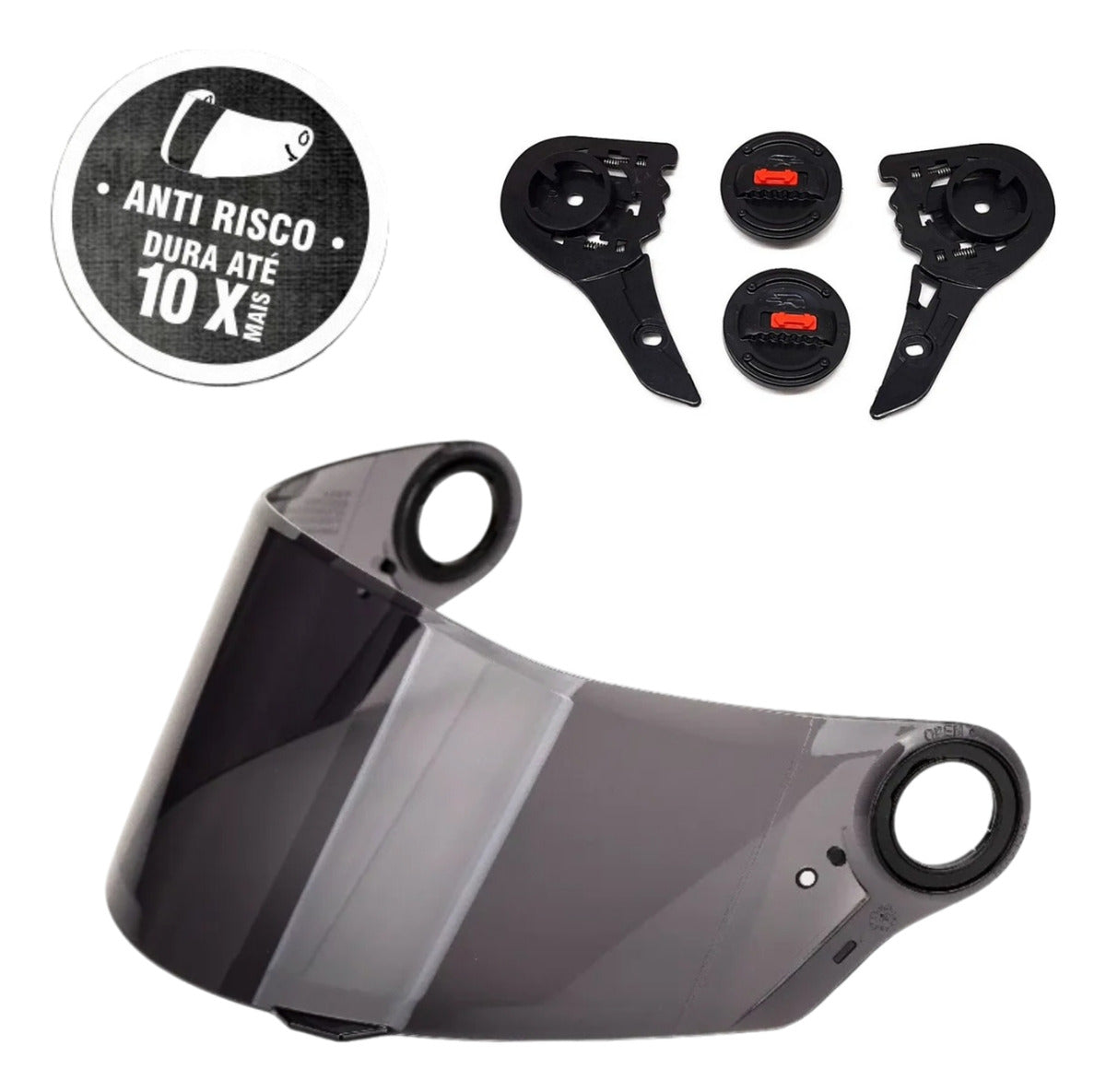 Viseira Fw3 Gt Ls2 Ff358 Fumê Antirisco Kit Reparo Botão