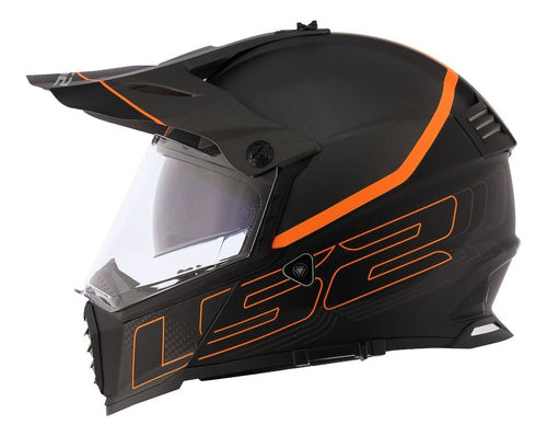 Capacete Ls2 Mx436 Pioneer Evo Element Preto Fosco Titanium