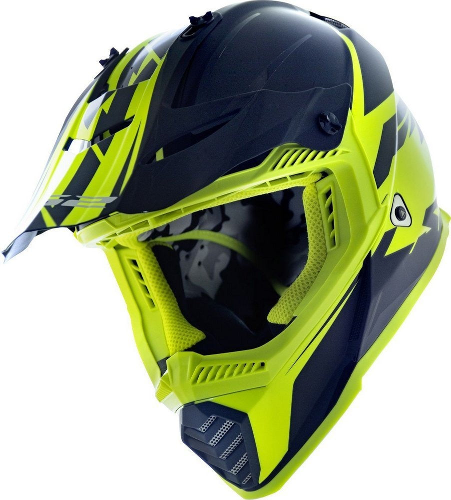 Capacete Ls2 Mx437 Fast Roar Amarelo Fosco Mx Cross Trilha