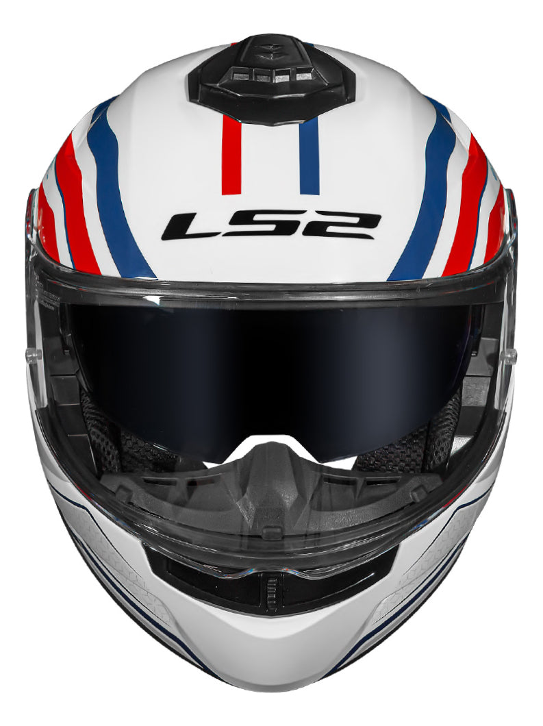Capacete Ls2 Ff908 Strobe Ii Panthon Branco Azul Vermelho