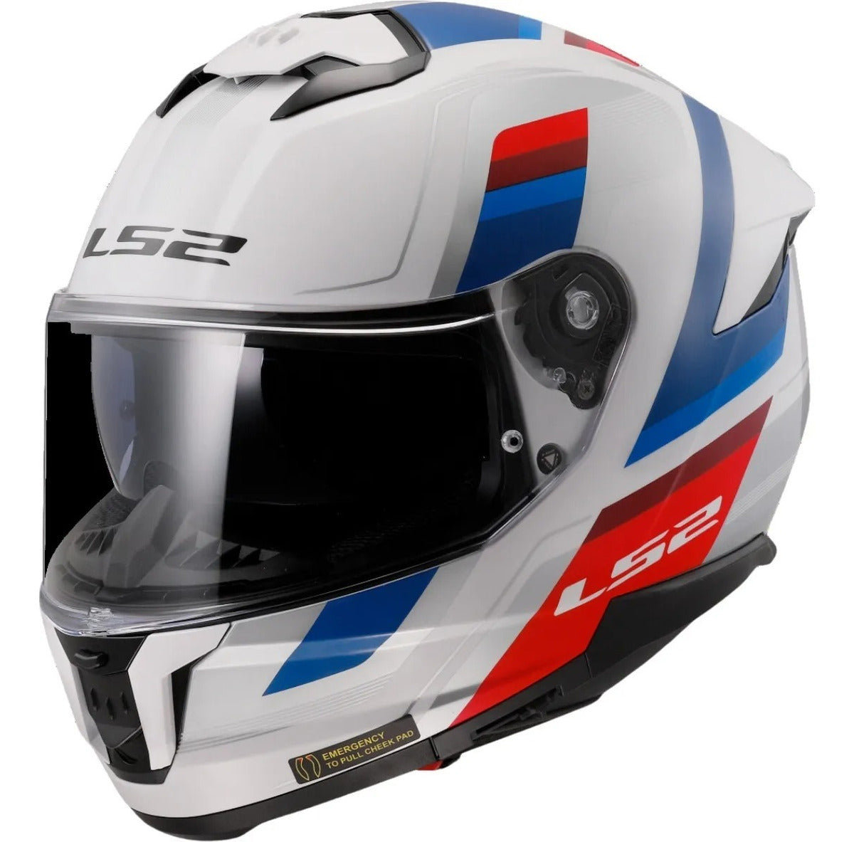Capacete Ls2 Ff808 Stream Ii Vintage - Branco Azul Vermelho