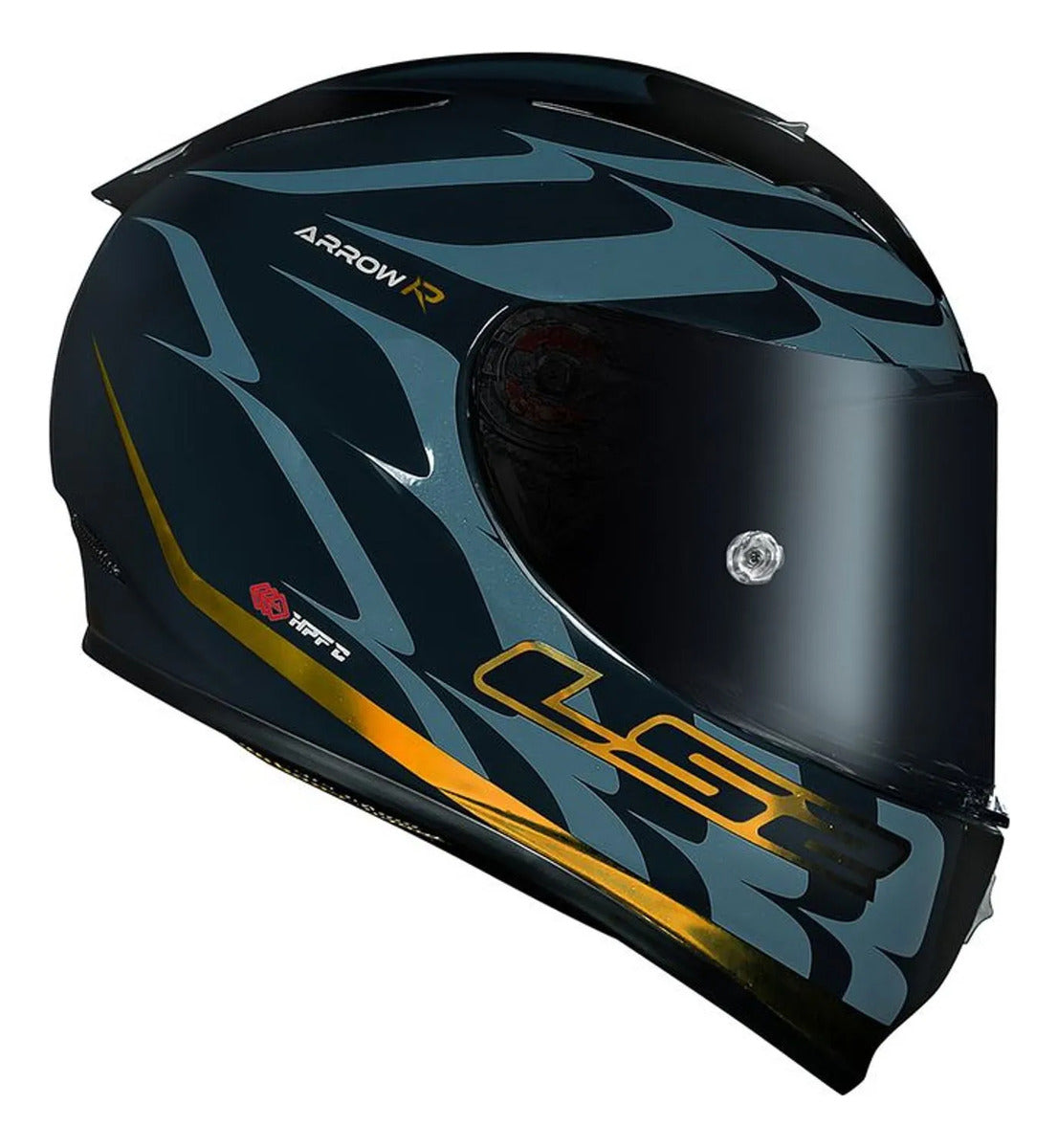 Capacete Ls2 Ff323 Arrow R Flames Azul Dourado