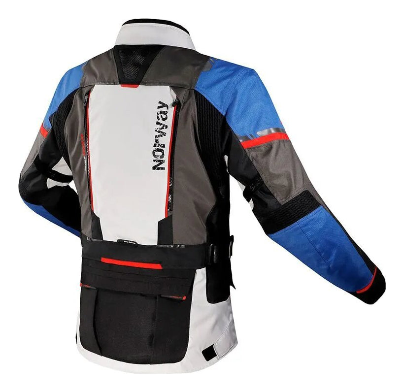 Jaqueta Ls2 Norway Azul Preto Cinza Vermelho