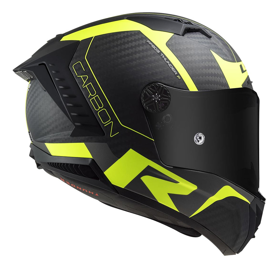 Capacete Ls2 Ff805 Thunder Carbon Racing 1 Preto Amarelo