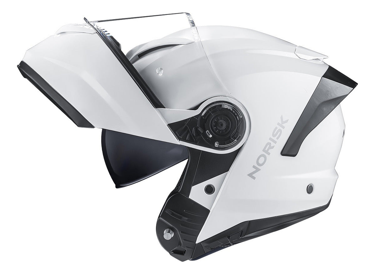 Capacete Articulado Norisk Force 2 Branco Robocop Oculos