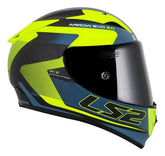 Capacete Ls2 Arrow R Ff323 Compete Cor Azul-fosco/Amarelo Tamanho do capacete 60/L