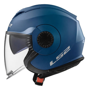 Capacete Ls2 Aberto Verso Of570 Monocolor Azul Fosco Xmax