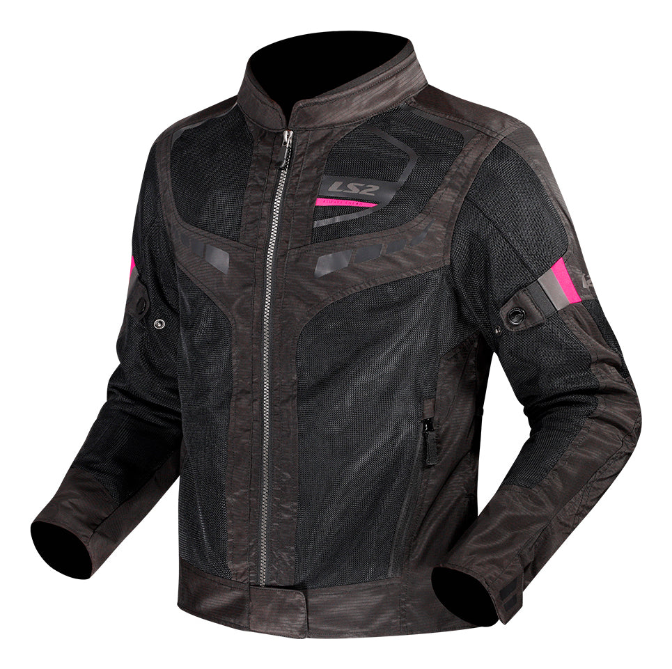 Jaqueta Ls2 Feminina Motociclista Garda Preto Rosa Ventilada