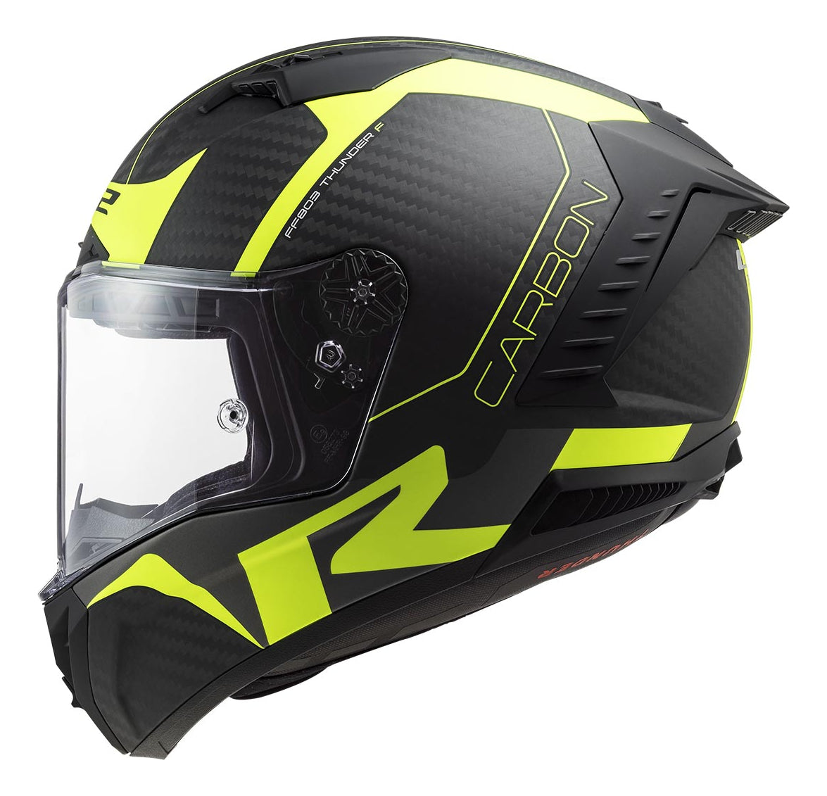 Capacete Ls2 Ff805 Thunder Carbon Racing 1 Preto Amarelo