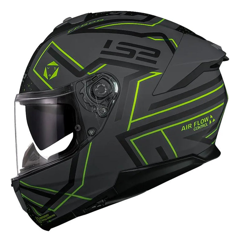 Capacete Ls2 Ff808 Stream Ii Maze Cinza Preto