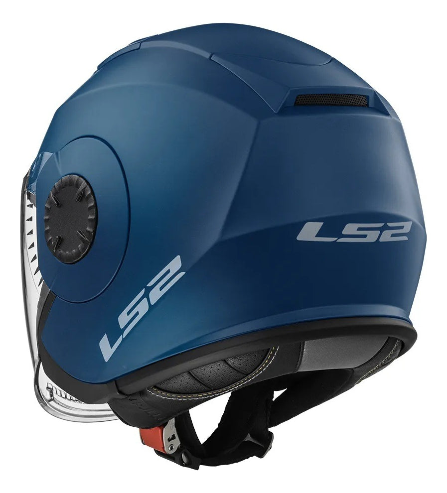 Capacete Ls2 Aberto Verso Of570 Monocolor Azul Fosco Xmax