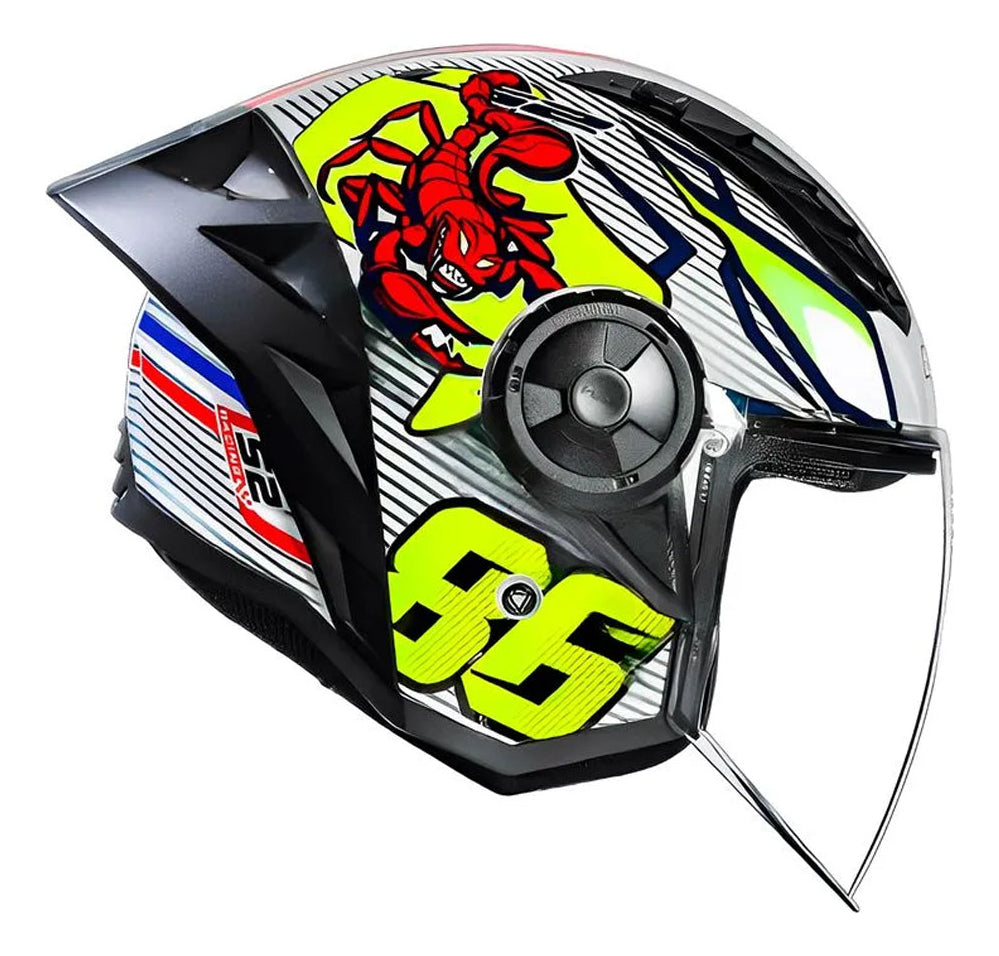 Capacete Ls2 Airflow Ii Of606 S Sting Branco Aberto