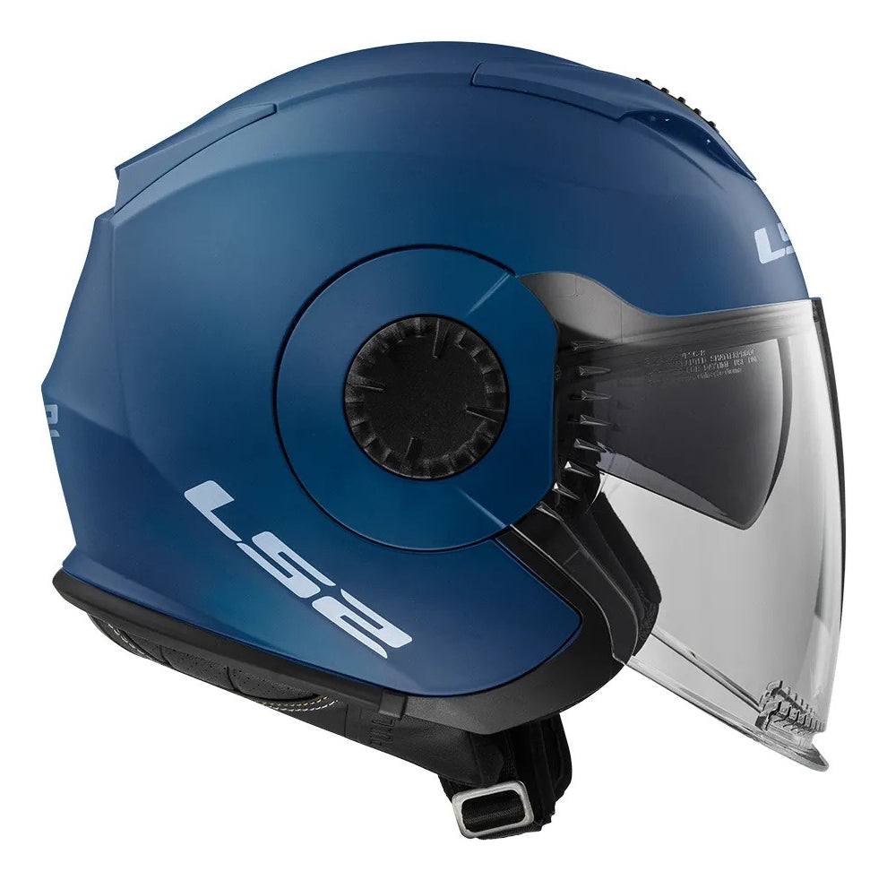 Capacete Ls2 Aberto Verso Of570 Monocolor Azul Fosco Xmax