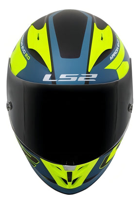 Capacete Ls2 Arrow R Ff323 Compete Cor Azul-fosco/Amarelo Tamanho do capacete 60/L