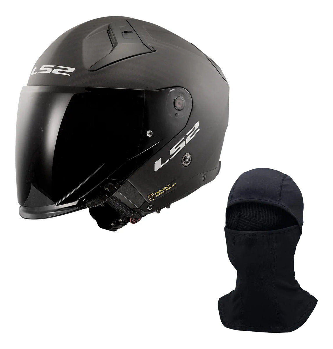 Capacete Ls2 Of603 Infinity Ii C Solid Carbon Fosco + Capuz