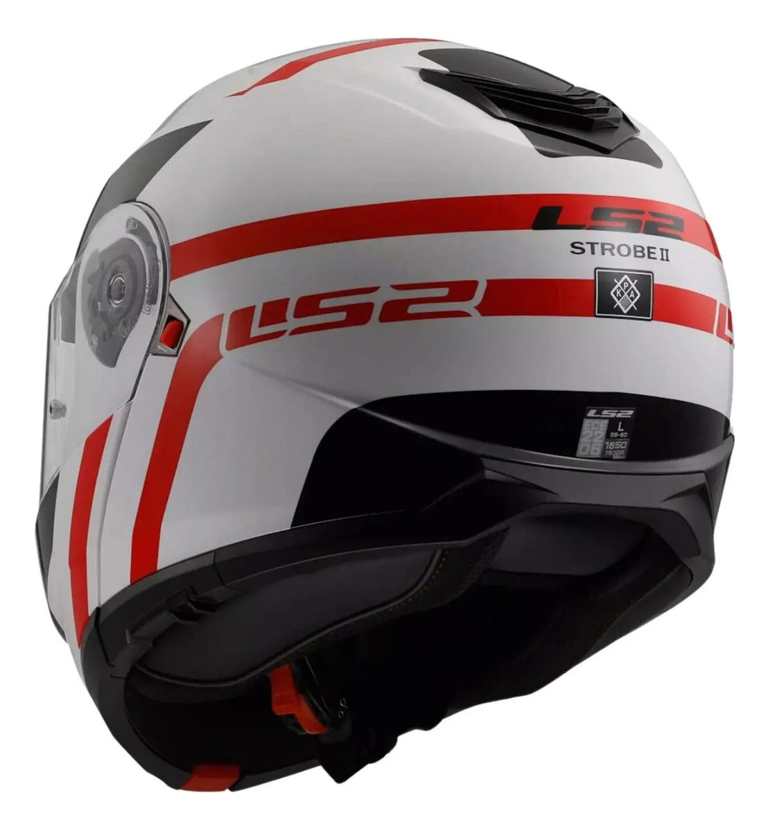 Capacete Ls2 Strobe 2 Ii Ff908 Autox Branco Vermelho