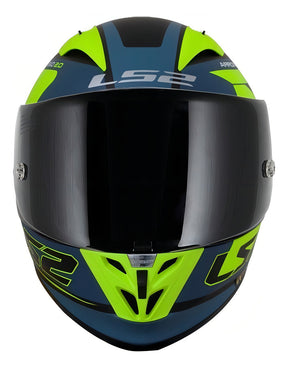 Capacete Ls2 Arrow R Ff323 Compete Cor Azul-fosco/Amarelo Tamanho do capacete 60/L