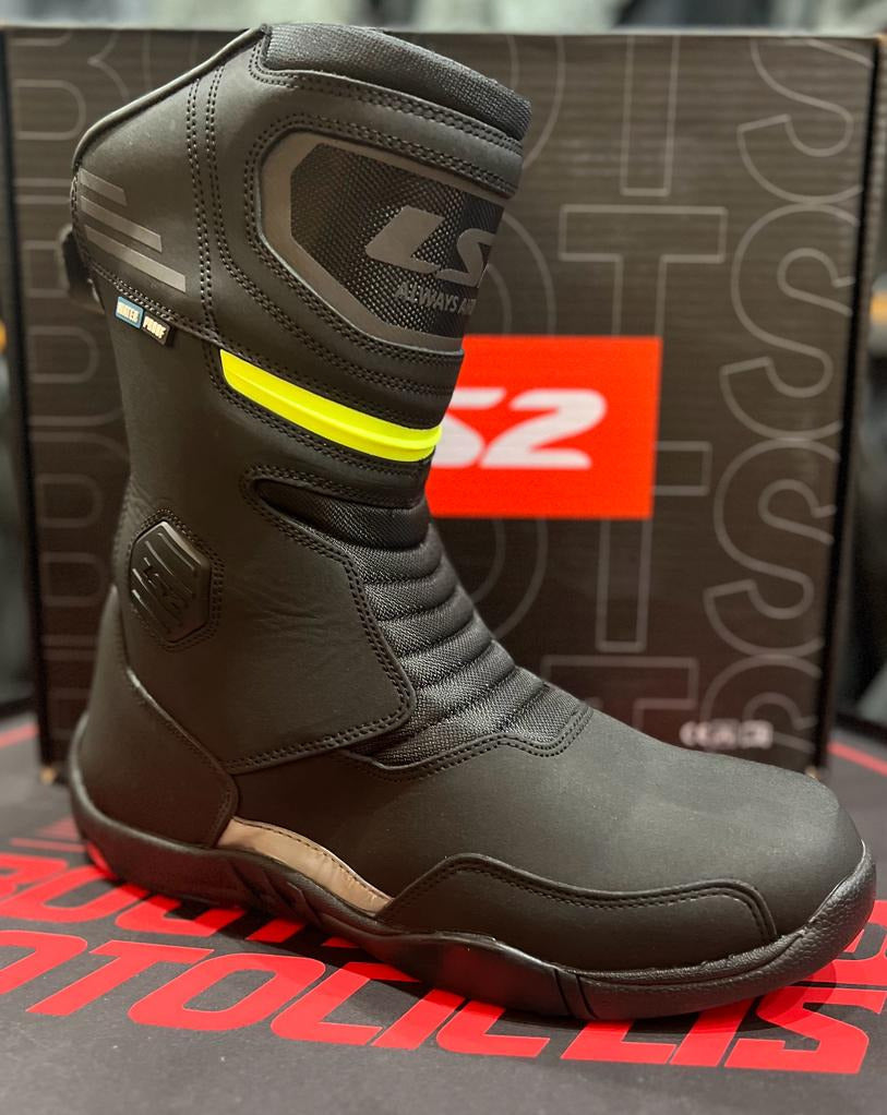 Bota Impermeável Ls2 Goby Man Black/yellow  Big Trail Moto