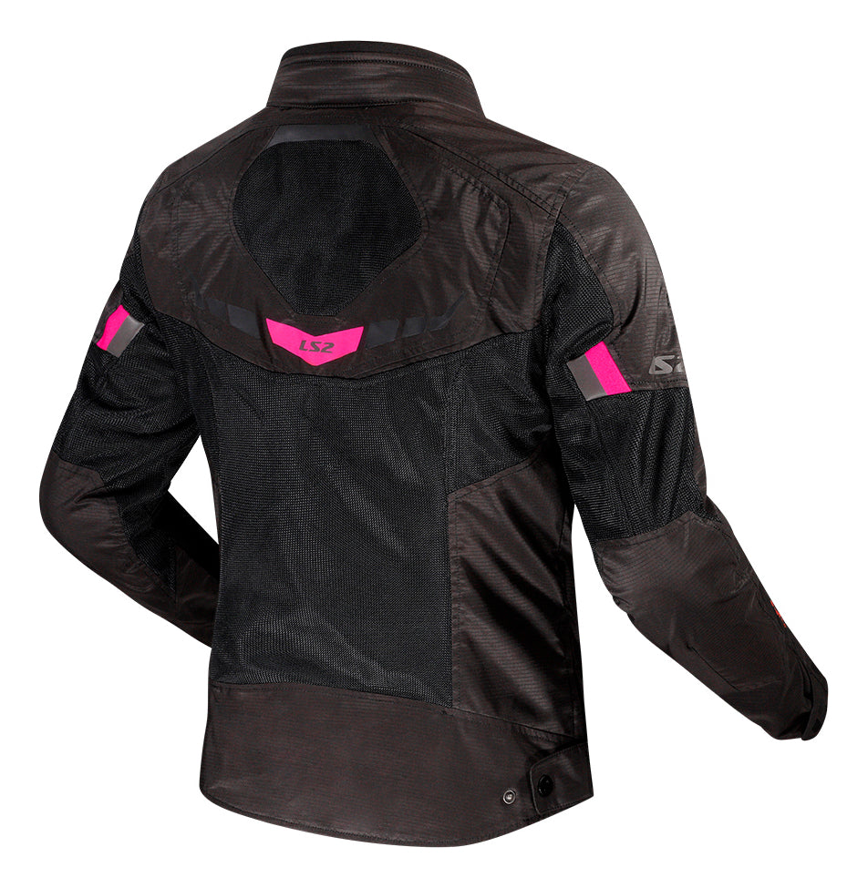 Jaqueta Ls2 Feminina Motociclista Garda Preto Rosa Ventilada