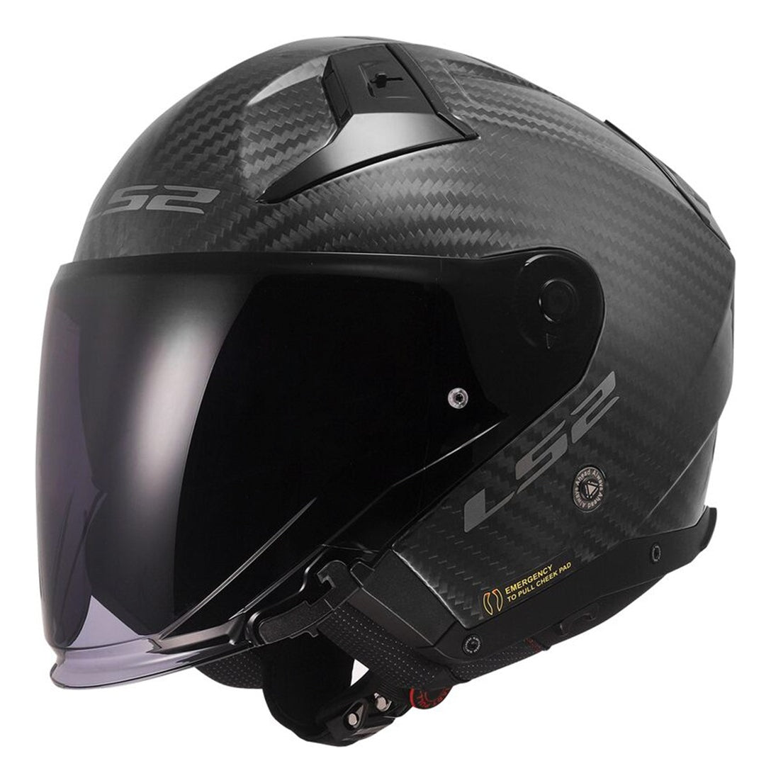 Capacete Ls2 Of603 Infinity Ii C Solid Carbon Fosco + Capuz