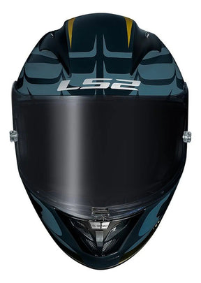 Capacete Ls2 Ff323 Arrow R Flames Azul Dourado
