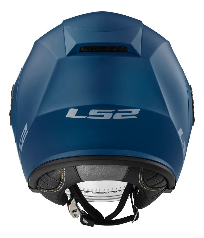 Capacete Ls2 Aberto Verso Of570 Monocolor Azul Fosco Xmax