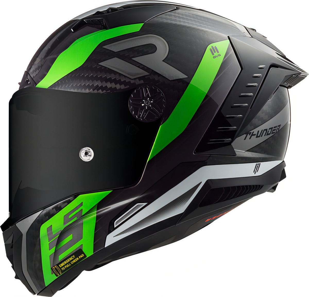 Capacete Ls2 Thunder Carbon Supra Verde Tamanho do capacete 60/L